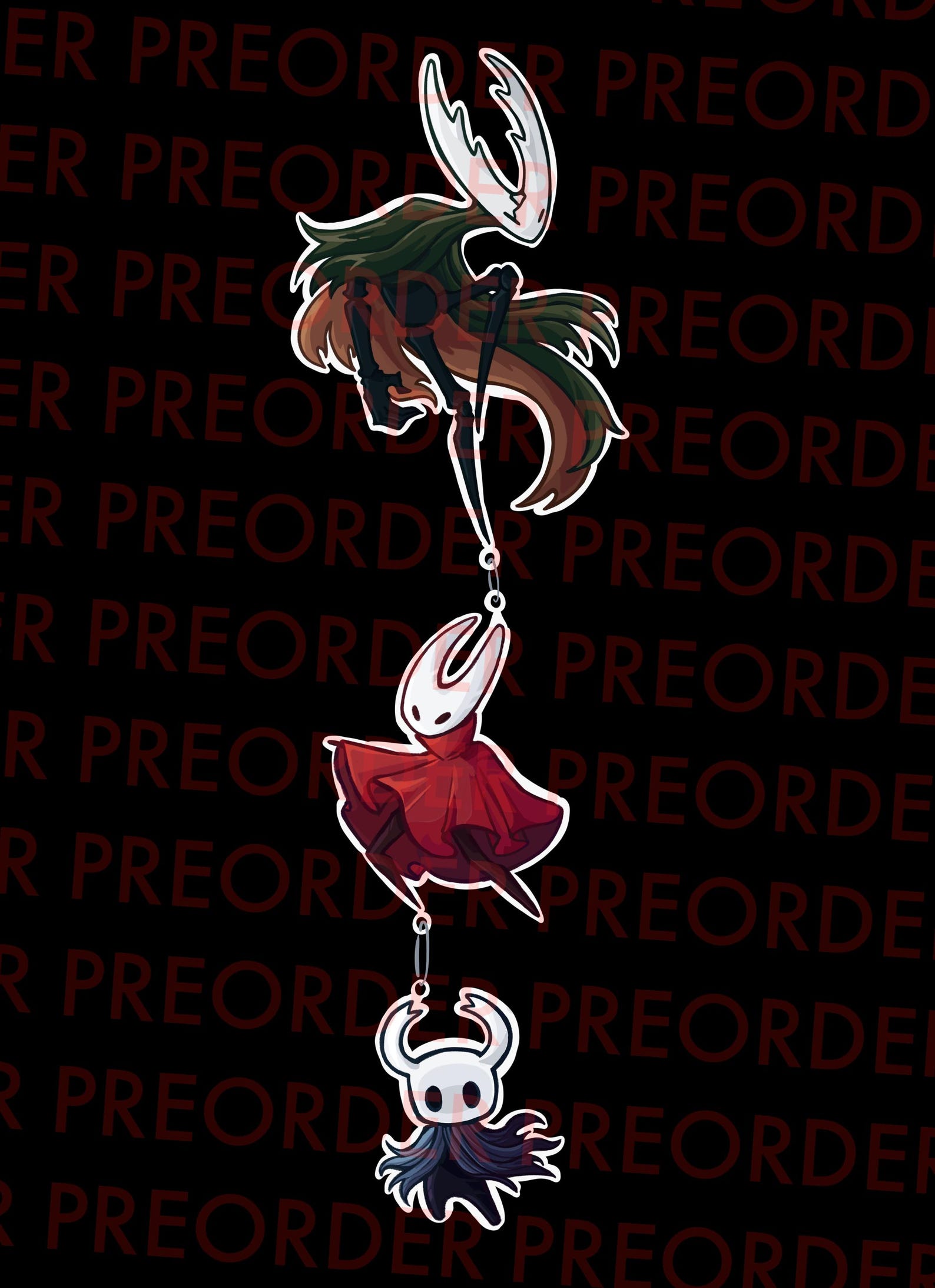 Hollow Knight, The Knight, Hornet and The Hollow Knight Keychain