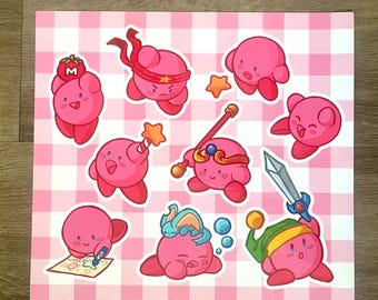 Kirby und Elfilin Sticker Bogen