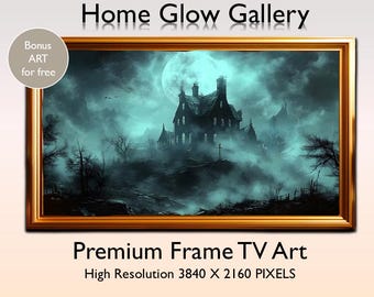 Haunted House Samsung Frame TV Art: Spooky Gothic Mansion (Digital Download)