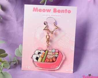 Kawaii Keychain Bento Box • Cute sushi box Keychain • kawaii Acrylic Keyring