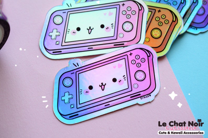 Holographic Kawaii Console Sticker cute vinyl sticker kawaii Etsy