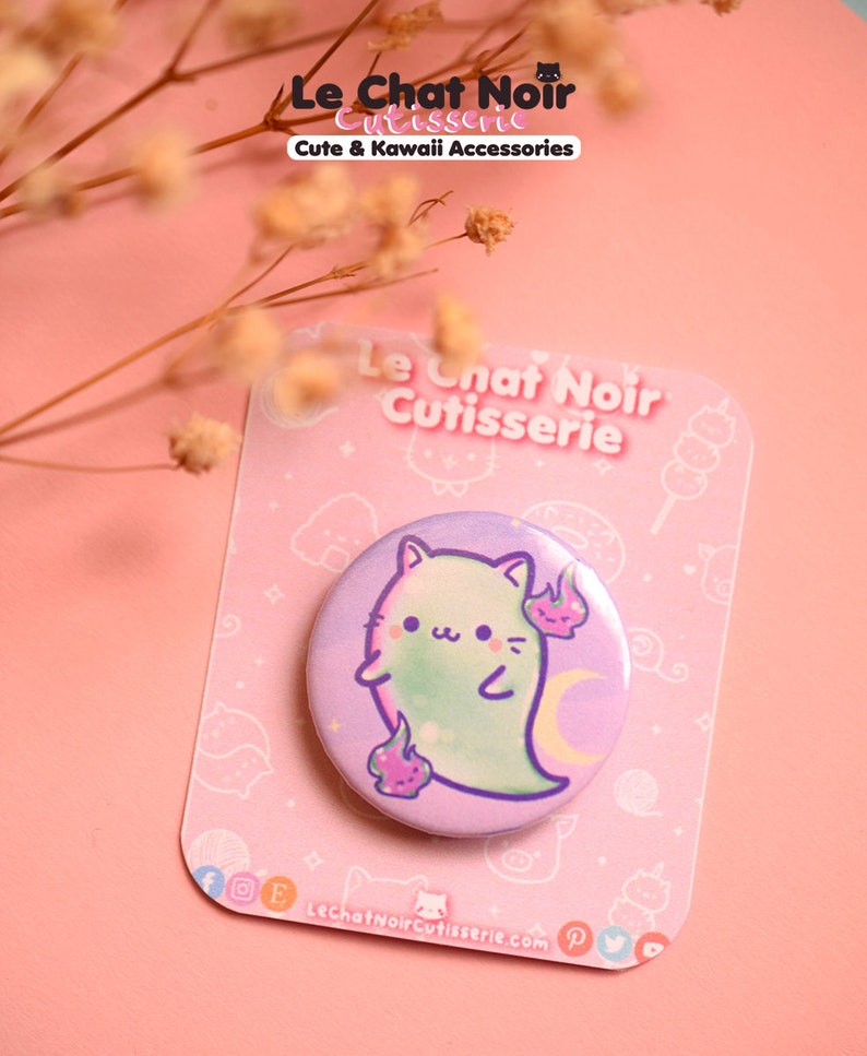 Kawaii Cat Pins for Halloween Cute Pin Buttons Animal Pins Etsy