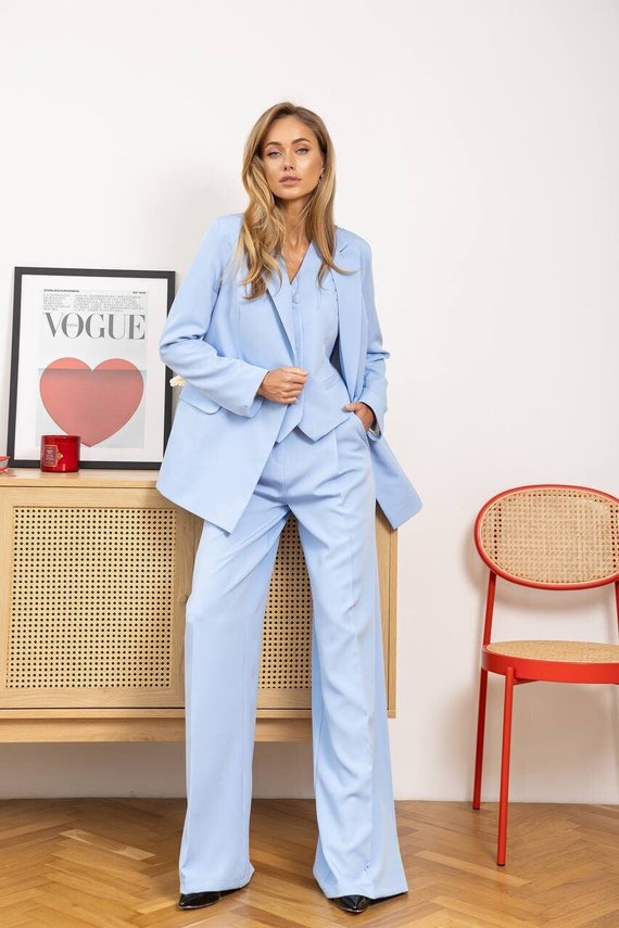 light blue dress pants womens BOOMILK Dress Pants for Women Plus Size High Waisted Stretch Work Casual Business Straight Trouser With Pocket Blue