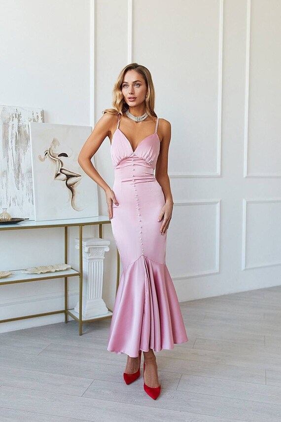 Mermaid Hem Slip, Mermaid Slip Dress, Mermaid Satin Maxi