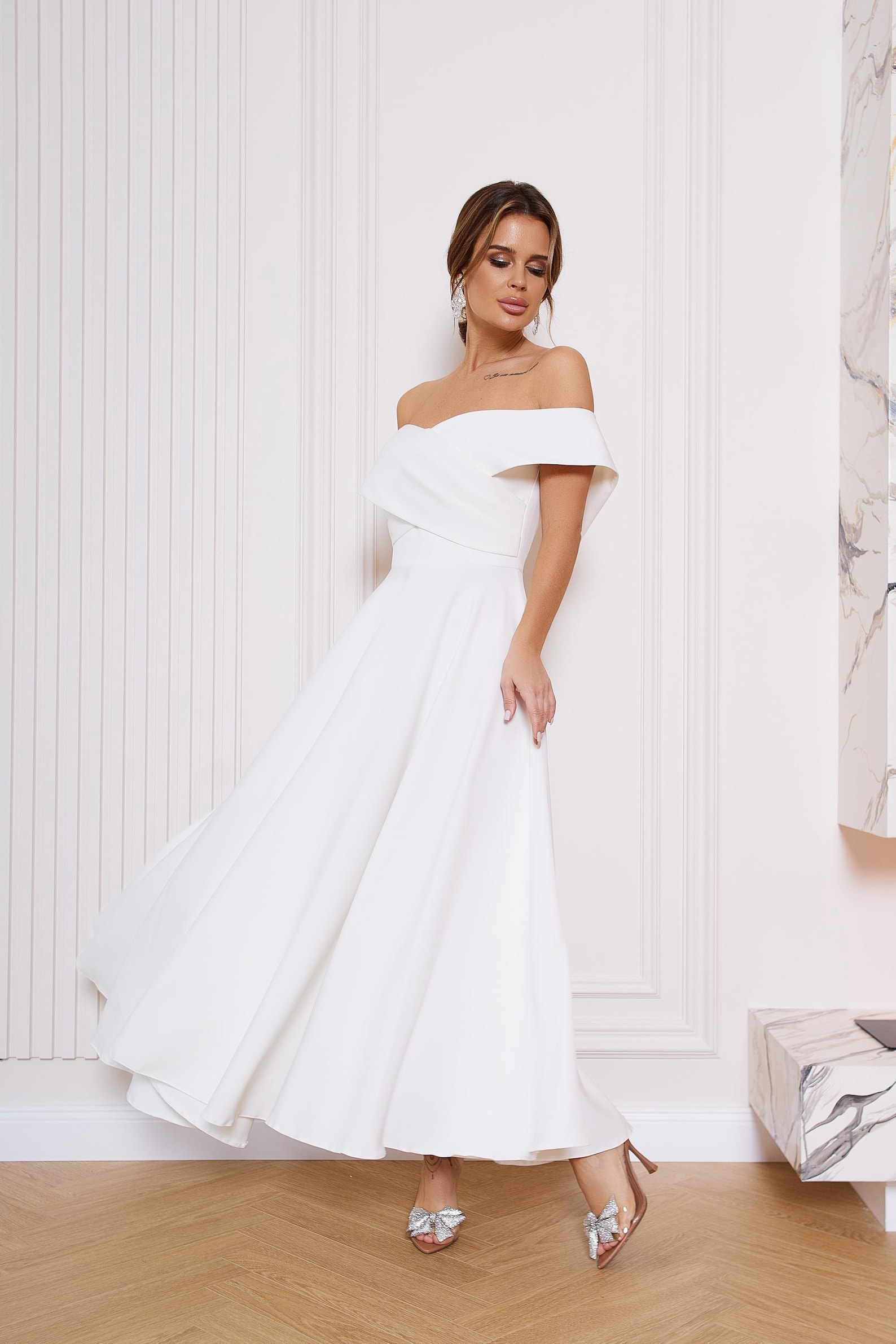 Midi Dress, Off Shoulder 