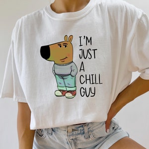 Comfort Colors® I'm Just A Chill Guy Shirt, TikTok Meme Shirt, Chill Guy Trendy Meme Gift, Funny Viral Dog Cartoon Shirt, Funny Shirt