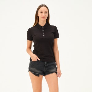 MSW Polo negro de corte regular y talla especial imagen 1