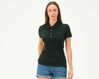 Polo verde oscuro de corte regular y talla especial de MSW