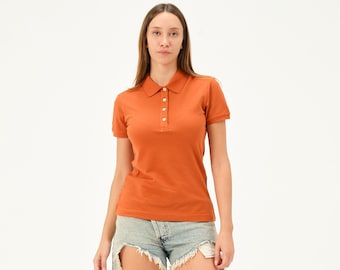 MSW Polo naranja oscuro de corte estándar y talla especial