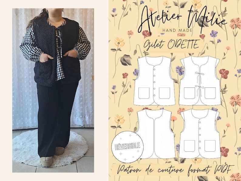Pattern - VEST Pattern - Sewing Pattern - PDF Pattern - Women's Sewing Pattern - Easy Sewing Pattern - ODETTE Pattern image 2