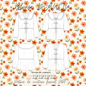 Blouse Pattern - MANON Pattern - Sewing Pattern - PDF Pattern - Women's Sewing Pattern - Easy Sewing Pattern - Pattern