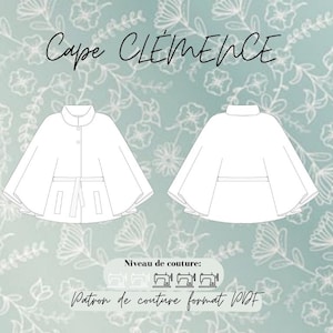Cape pattern - Pattern - Sewing pattern - Cape pattern PDF - Women's sewing pattern - Easy sewing pattern - Women's cape pattern