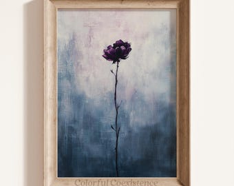 Moody Floral Wall Art Vintage Printable Picture Dark Academia Moody Decor Antique Moody Flower Painting Dark Cottagecore Botanical Decor Art