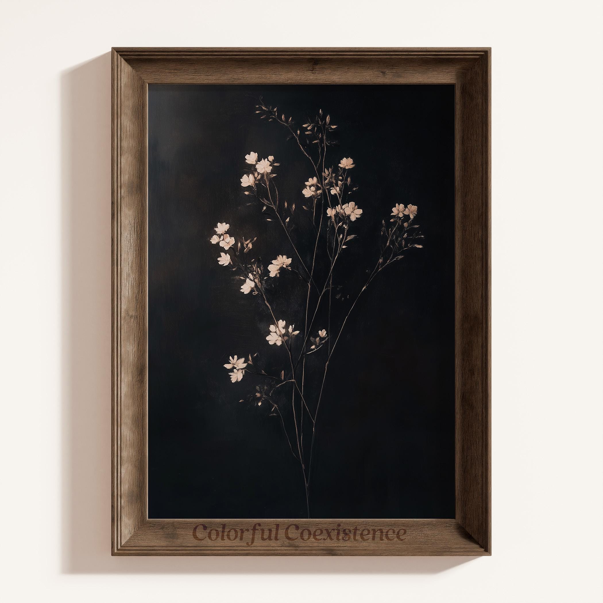 Dark Floral Wall Art Vintage Printable Painting Dark Academia Decor ...