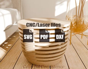 Parametrischer Couchtisch DXF Laserschnittdatei SVG Cnc-Dateien DIY Holzbearbeitungsplan Parametrisches Dekor Parametrische Kunst Möbelplan Tischplan