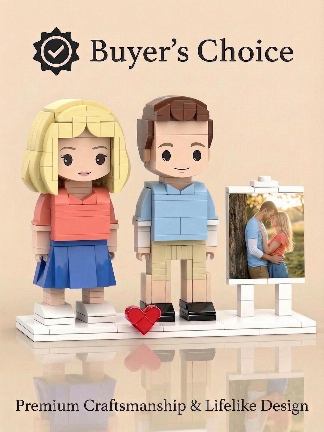 Custom Brick Figures From Photo, Personalized Couple Block Dolls ...