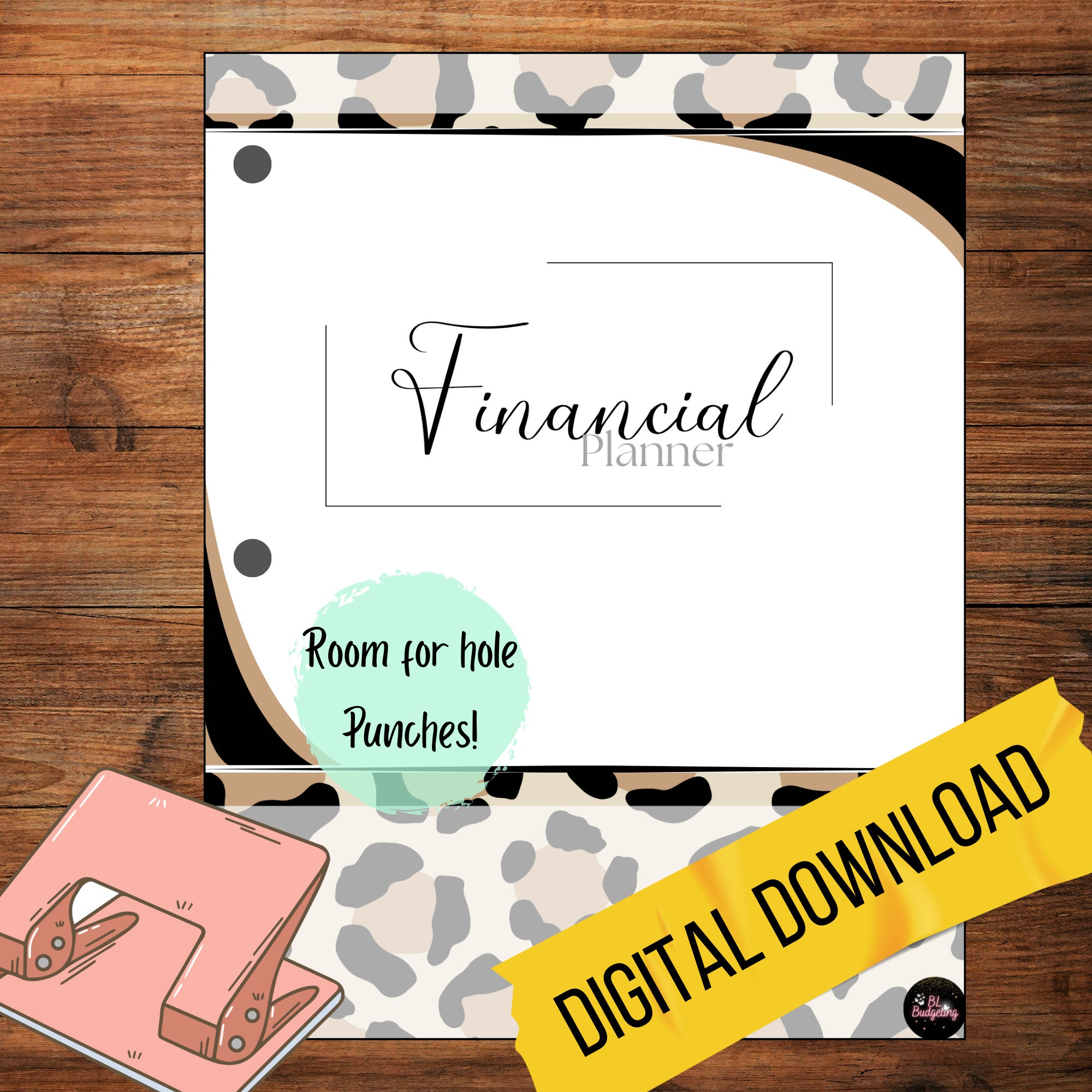 Budget Planner Cover Printable Budget Planner Leopard Planner Savings ...