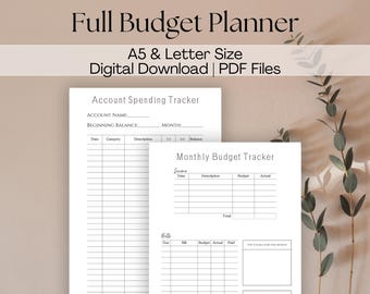 Budget Planner Template Printable Budget Planner Digital Budget Planner