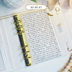Love Letter Script Vellum Budget Dashboard, A5 A6 A7, Handwritten Letters, Custom Cash Binder Insert