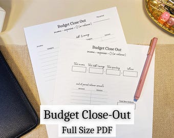 Budget Close-Out Template Planner Template Printable Budget Planner Digital Budget Planner