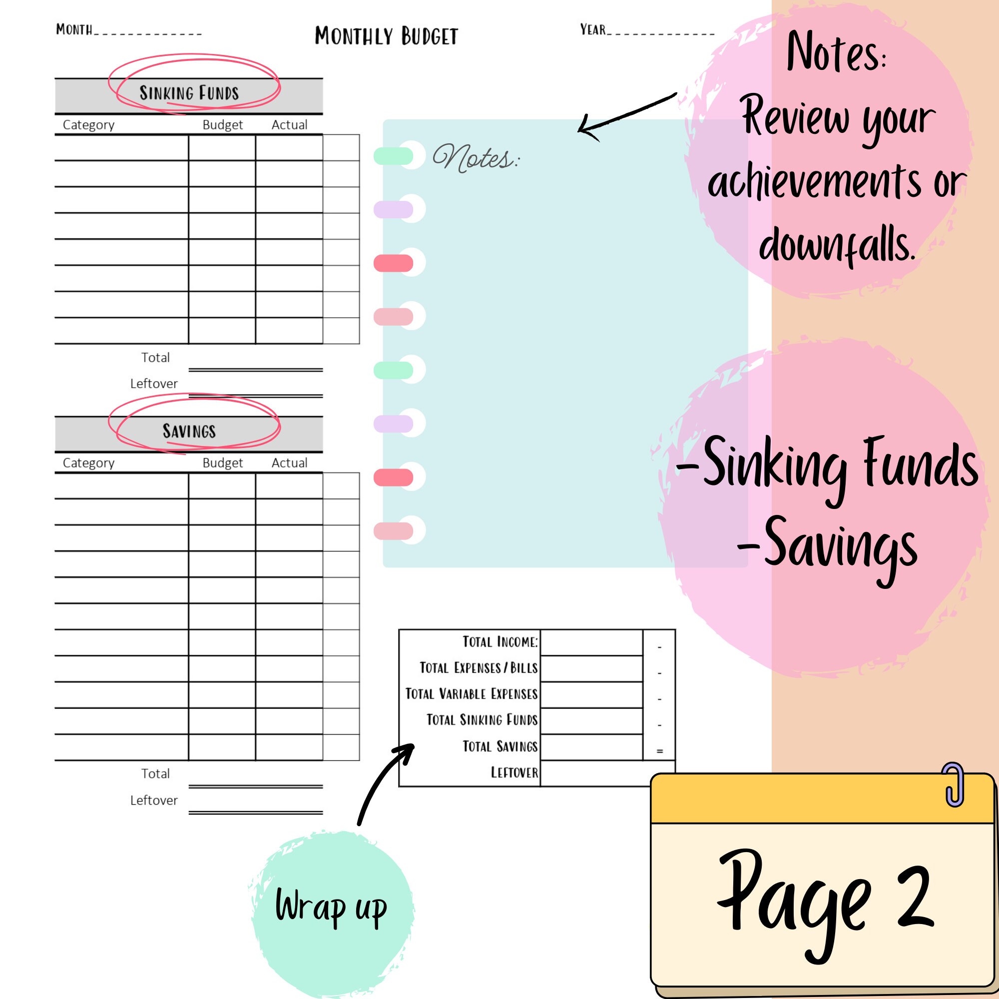 Printable Paycheck Tracker Bill Tracker Monthly Tracker Debt Tracker ...