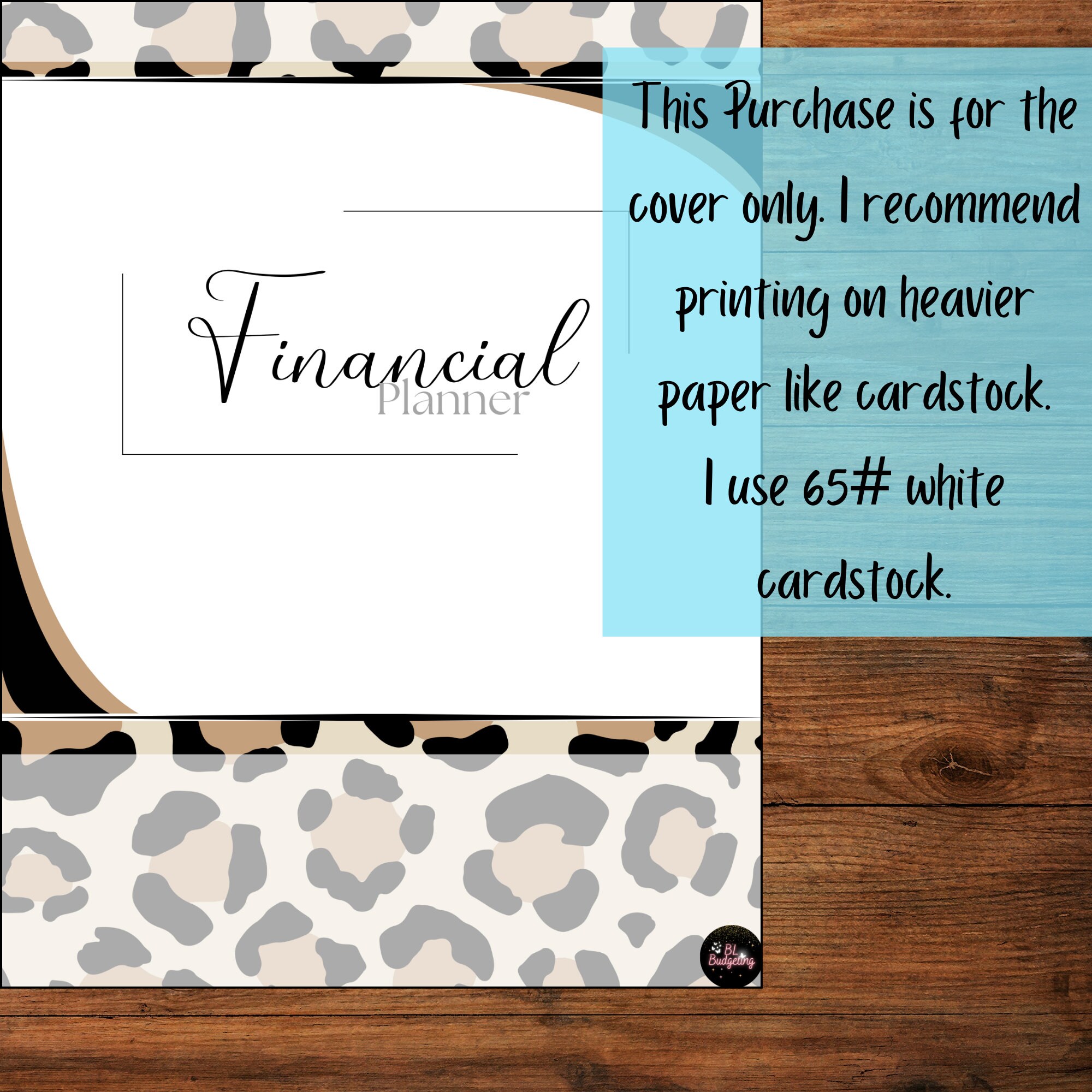 Budget Planner Cover Printable Budget Planner Leopard Planner Savings ...