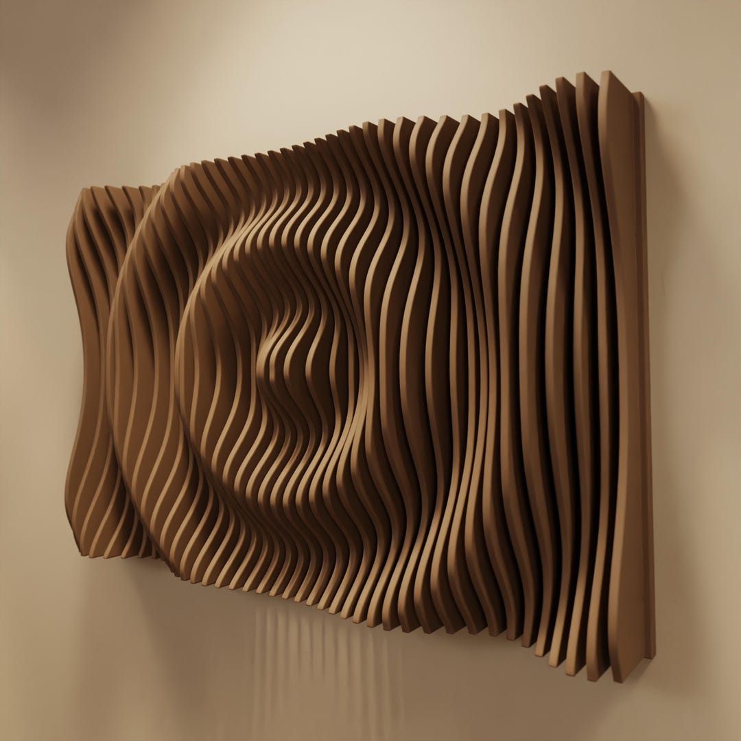 DROP L | Parametric Wood Wall Art & Acoustic Panel | 3D Sound Diffuser ...
