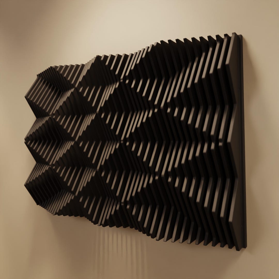 FLUX L | Parametric Wood Wall Art & Acoustic Panel | 3D Sound Diffuser ...