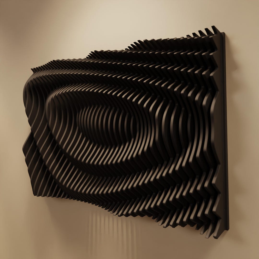 VOID L | Parametric Wood Wall Art & Acoustic Panel | 3D Sound Diffuser ...