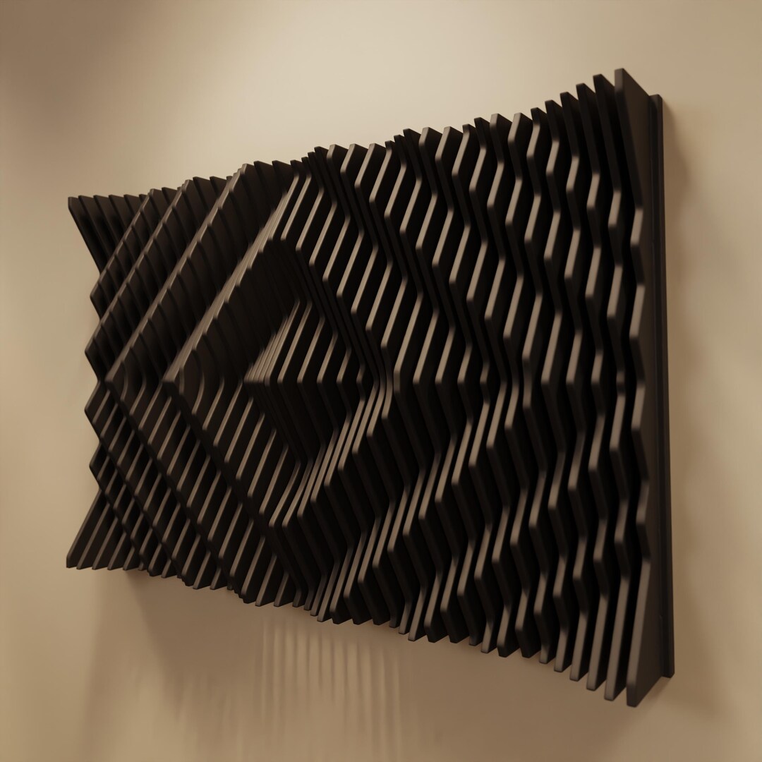 SORA L | Parametric Wood Wall Art & Acoustic Panel | 3D Sound Diffuser ...