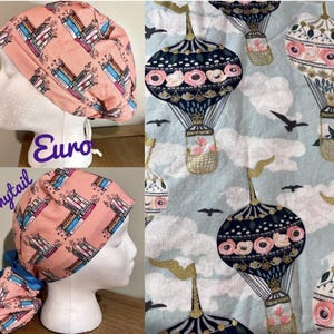 OR surgical caps (3) Bundle - Princess, hot air balloon, & Medical Prints Women main image 2