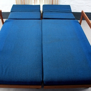 Mid Century Vintage Sofa Couch Daybed Set Palisander Teak Kombination Polsterung Blau. Eckmöbelbox im 70er Jahre Design Bild 6