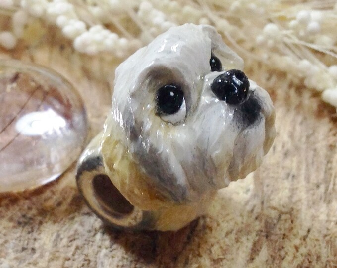 Shih Tzu European Large Hole Charm Polymer Clay Dog Bead Etsy