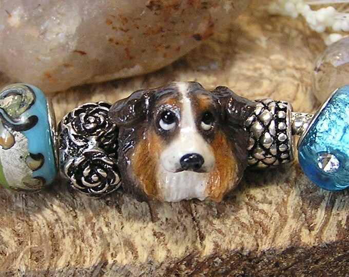 Australian Shepherd Pandora Polymer Clay Dog Bead Charm Etsy