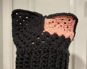 Handmade Crochet Cat Animal Ear Beanie Hat Cozy Ribbed Brim Stretch Winter Hat