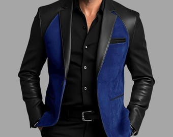 Men's Fashion Handmade Blazer Leather Jacket