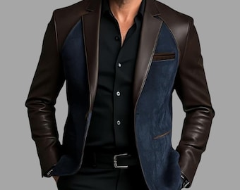 Men's Black Blazer Stylish Leather Jacket