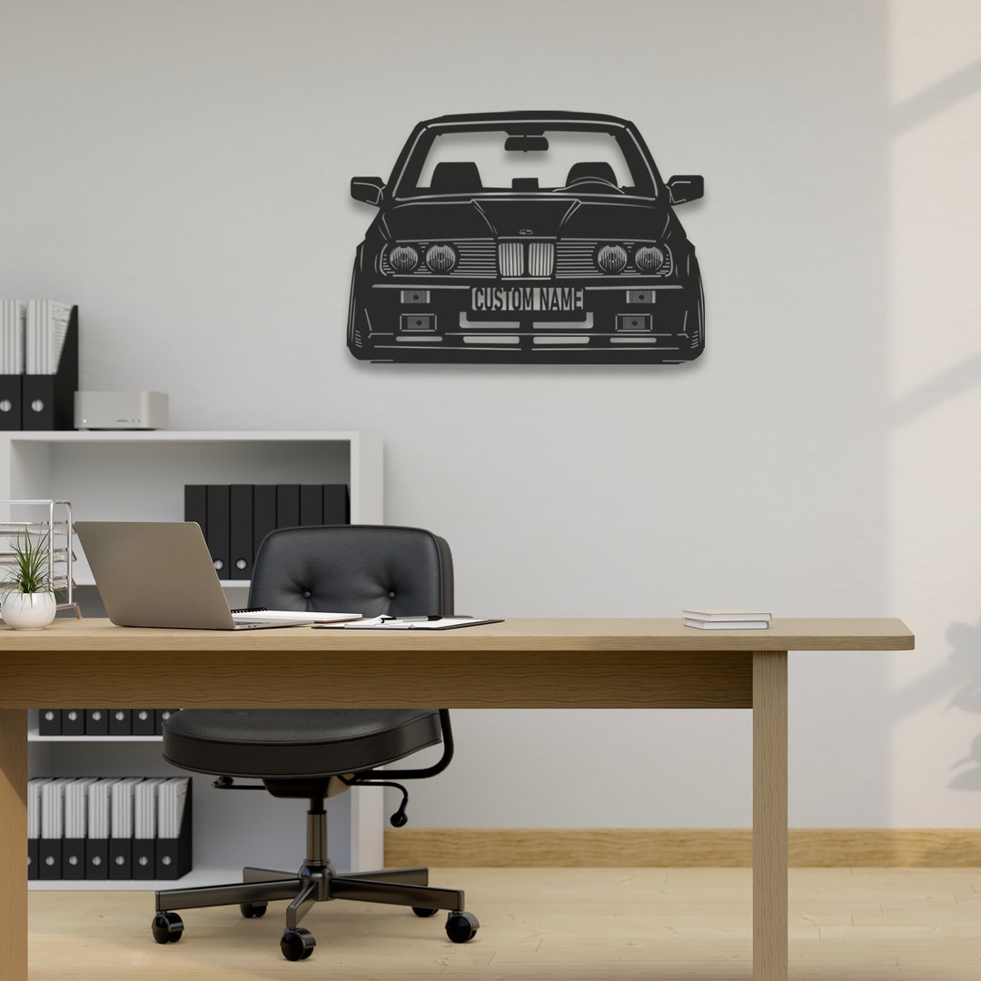 Bmw E30 Touring 80cm Murale En Métal Décoration Silhouette Combi Wagon 325 320 I