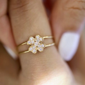Solid 18K Gold Natural Diamond Ring, Diamond Ring, Real Gold, Natural Diamond, Handmade Wedding Engagement Gift For Her