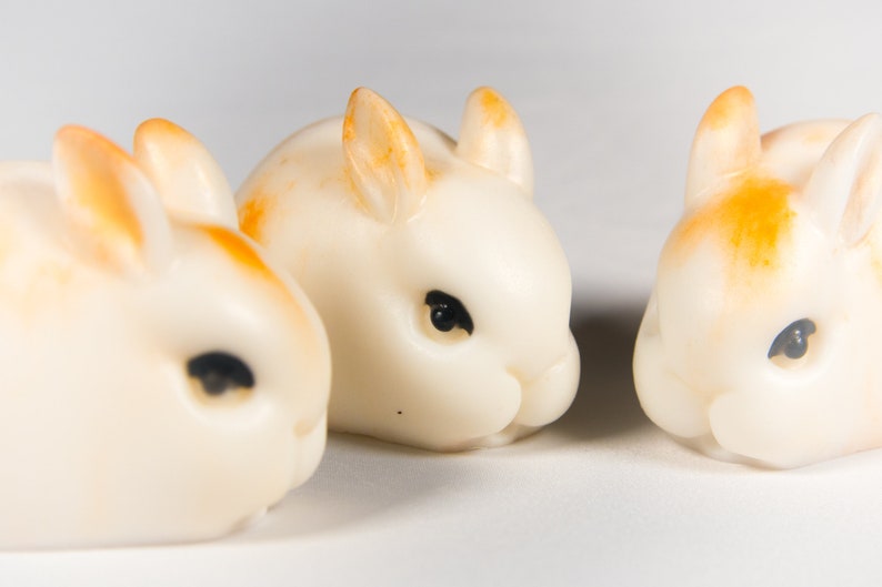 Vegan Coconut Bunny Soaps with Orange, Lemon, or Lavender Essential Oils image 1