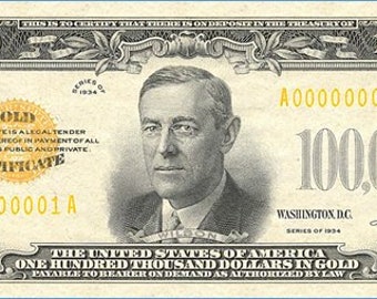 Billete de 100.000 dólares América 1934 (Copia)