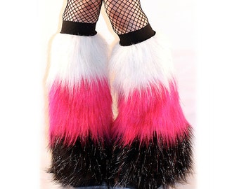light baby pink fluffies boot covers rave fur leg etsy light pink fluffies