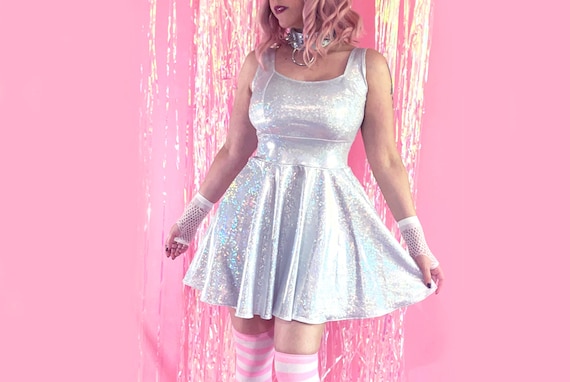 slim fit dress slacks Sheer Drape Sweetheart Glitter Mesh Corset Pleated Skater Dress main image 1