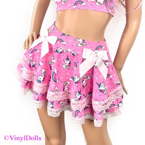 Pink Unicorn Skirt, Layered Circle Skirt, Cute Kawaii, Pastel, Fairy Kei, Lolita Skirt