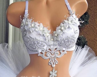 Reggiseno da sposa argento bianco Winter Wonderland, principessa di ghiaccio, angelo di neve, Natale, addio al nubilato