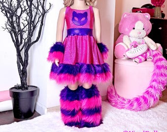 ビアナ チェシャ猫 レッグウォーマー 子供と大人用 ホットピンクと