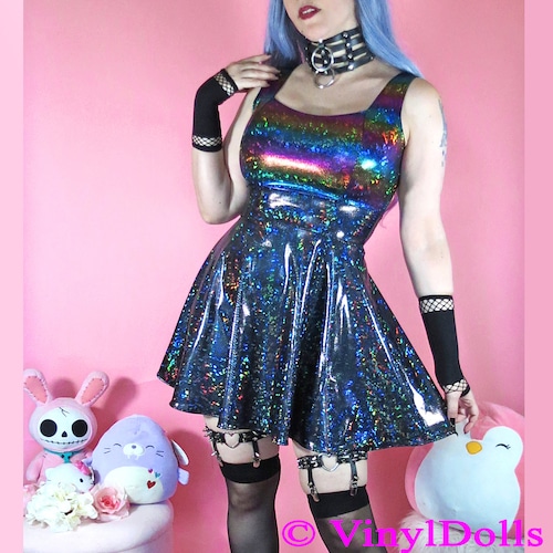 hologram skater dress Hologram Mesh Inset Skater Skirt Dress