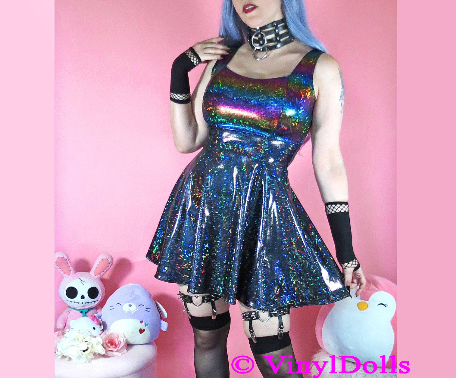 Midnight Rainbow Dress Black Rainbow Sparkling Holographic Dress Kawaii Dress Festival Wear Rave Style Dress Goth Fashion Dress Etsy UK