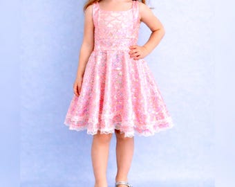 Metallic Holographic Pink Skater Dress - Metallic Twirly Dress, Twirly Dress  - Birthday Dress - Party Dress - Pink Metal Dress, Skater Dress - Etsy