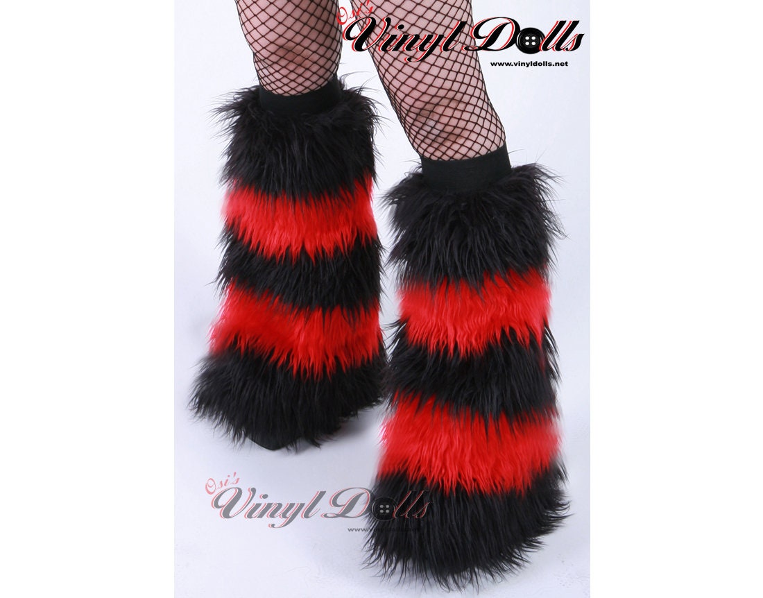 Black Rabbit Fur Boot Covers/Leg Warmers
